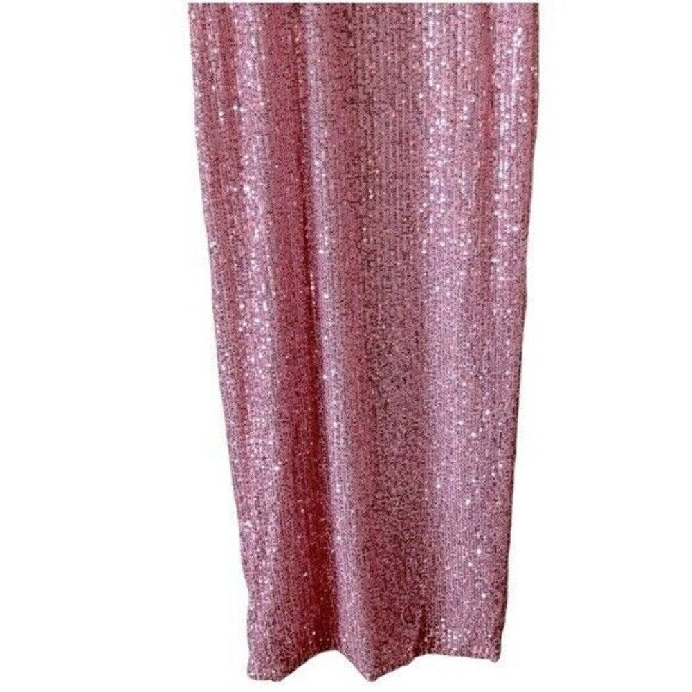ANTHROPOLOGIE MAC DUGGAL Sequined Faux Bow Column Gown Pink Sequin Size 6 NEW - Picture 12 of 14